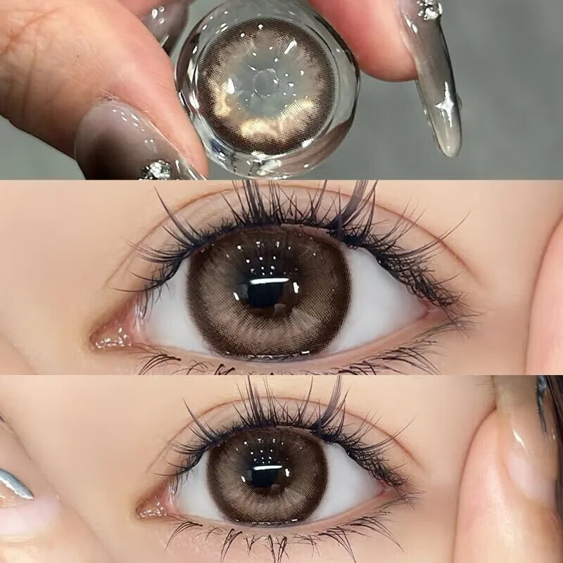 华暒新款美瞳半年抛女1片装大小直径新款彩色隐形眼镜【1副需拍两单】 机械姬棕-14.2mm-亚裔混血感 325度