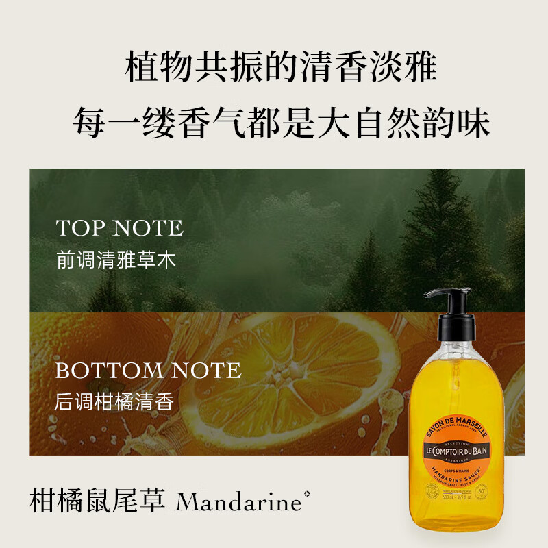 丽芙法国丽芙进口沐浴露 柑橘鼠尾草香500ml  净澈清爽 柑橘香型