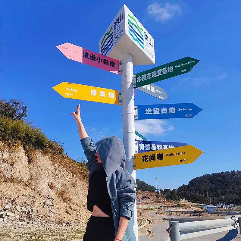 澳颜莱公园指路牌 新款网红打卡指路牌导向牌指示牌景区路标牌公园指
