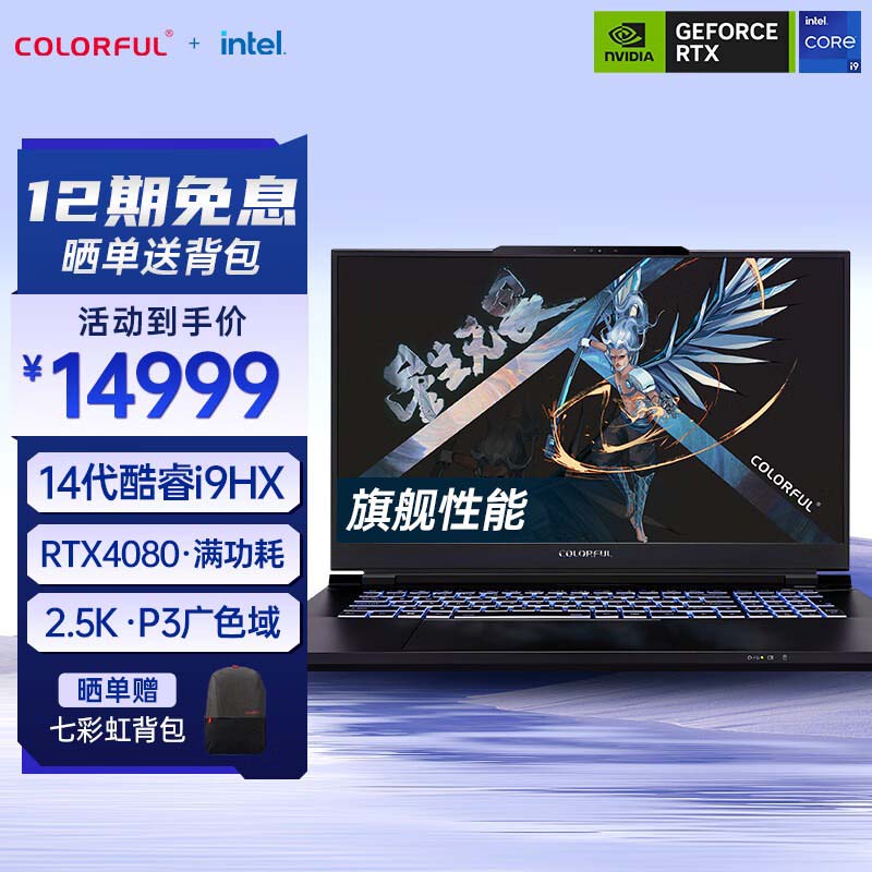 七彩虹（Colorful）将星X17 Pro Max 14代酷睿i9 17.3英寸游戏笔记本电脑(i9-14900HX 32G 1TB RTX4080 240Hz 2.5K屏)