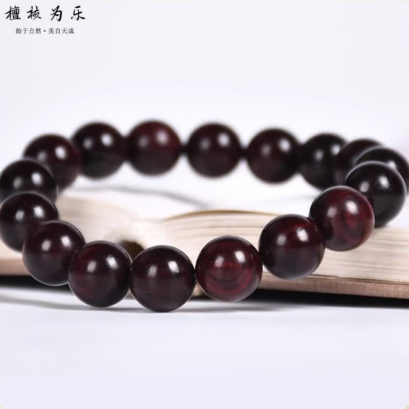 檀核为乐印度小叶紫檀手串拆房老料小尺寸单圈女生小米珠情侣款手链礼物 小叶紫檀12mm*17颗（男女款）