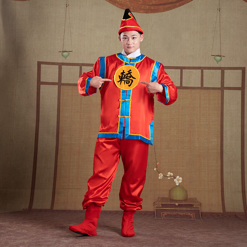 觅佰抬轿轿夫装服装打鼓服演出服女中国风迎亲锣鼓服男抬花轿服装婚