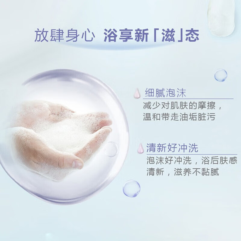 六神清香爽肤沐浴露 深层清洁浴后留香保湿沐浴液男女洗澡家庭套装 清香爽肤750g+180g