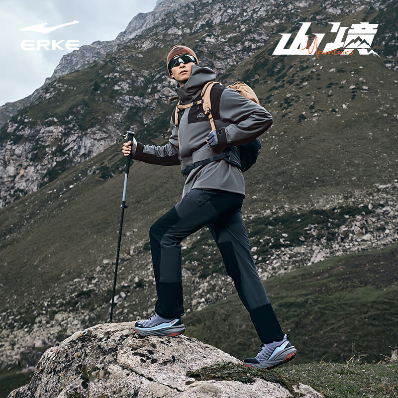 鸿星尔克【山境】冲锋运动风衣冬季男士户外硬壳三合一加绒加厚外套男上衣