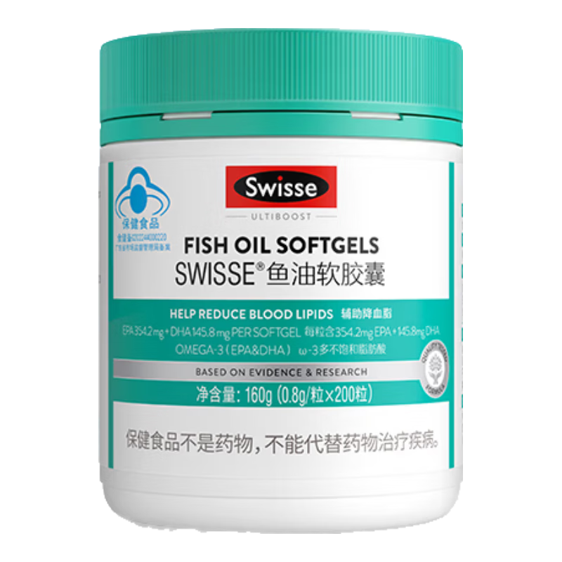 Swisse˹άʫ ���������� ���Ũ������ ��Omega3 EPA DHA ��ñ��֤ ��������Ѫ֬��0.8g/��*200��*1�� 128.92Ԫ
