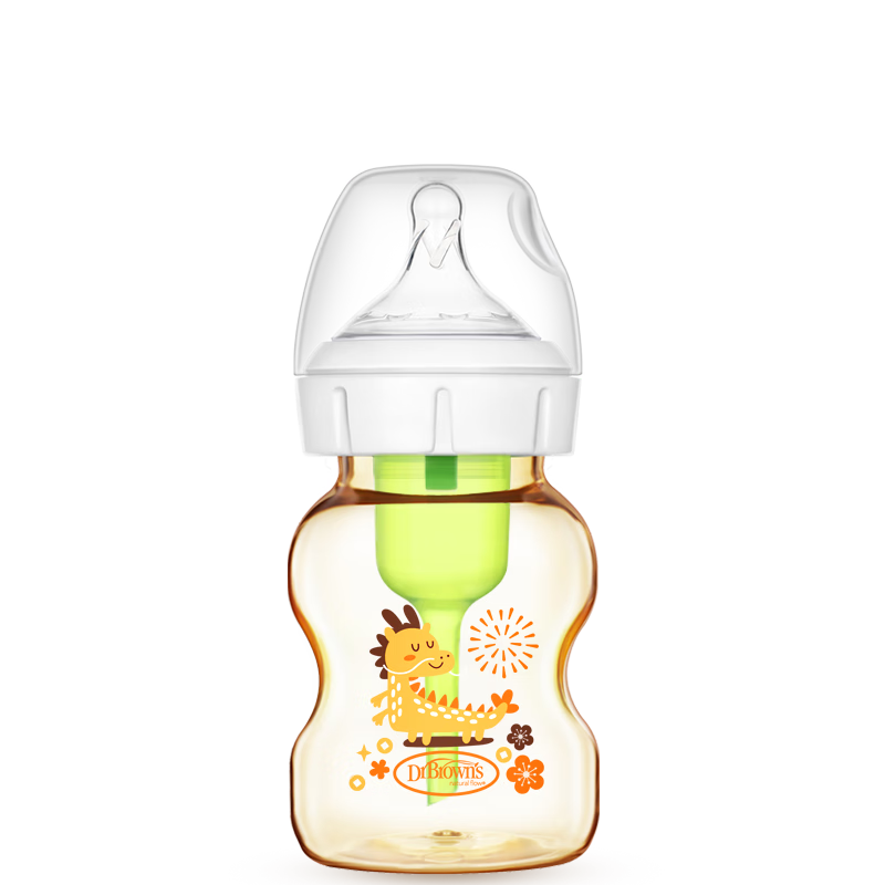 布朗博士PPSU奶瓶 0-3月初生嬰兒防脹氣防嗆 防摔寬口徑奶瓶150ml 小龍