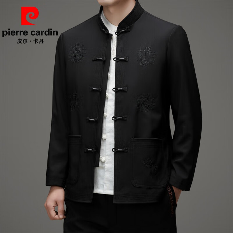 皮尔卡丹(pierre cardin)品牌唐装男士外套中国风唐装2024春夏新款高