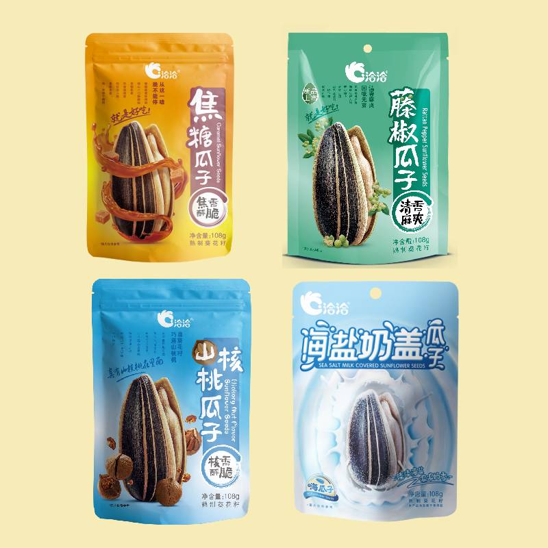 焦糖藤椒山核桃108g*4袋瓜子葵花籽 焦糖味108g*1 山核桃味108g*1 海