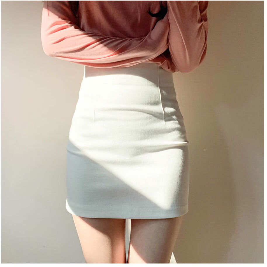 宝乔旭ins超火的半身裙春夏女2024韩版黑色短裙包臀一裙高腰a字裙