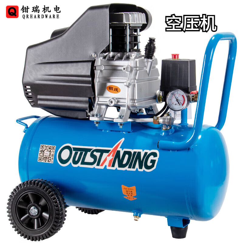 木工气泵小型220v打钉枪有油空压机3p5p双缸装修用的气泵家用充气 终
