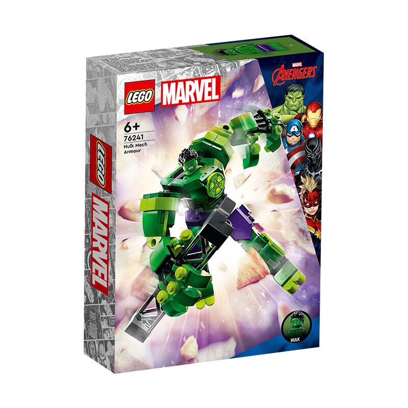 乐高（LEGO）积木拼装超级英雄76241 绿巨人无敌机甲男