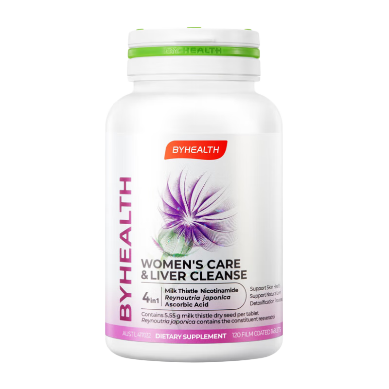 BYHEALTH白月光女士护肝片奶蓟草片水飞蓟白藜芦醇烟酰胺美白养肤 白月光护肝120粒【买2送酵素饮】效期到26.9