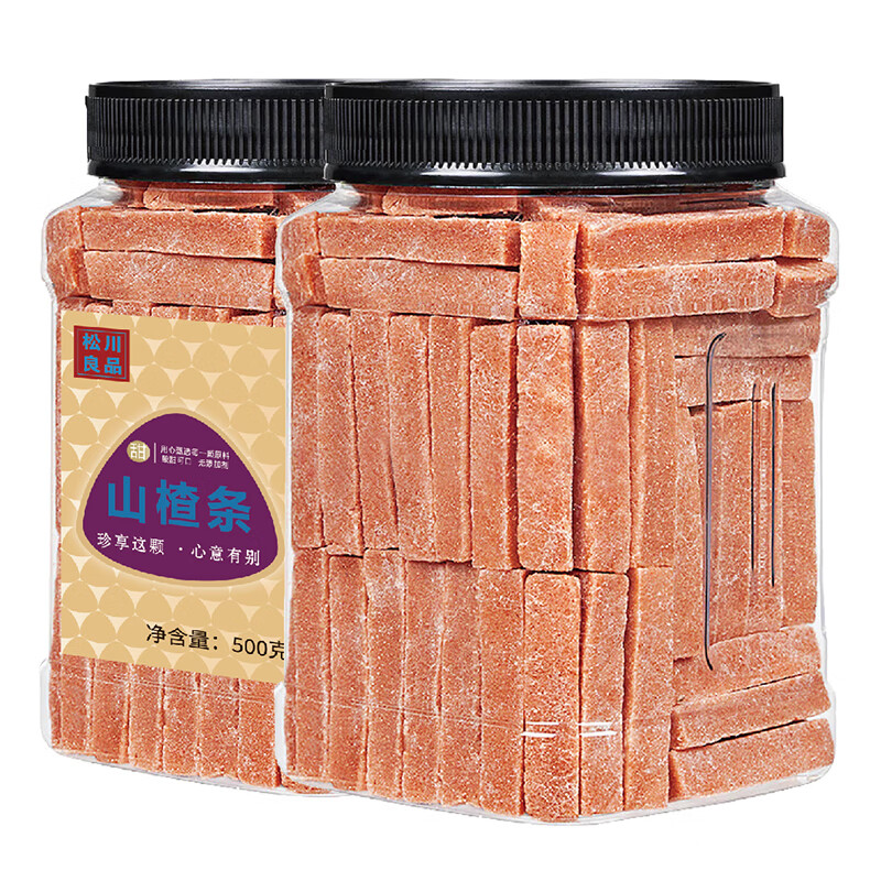松川良品山楂条1斤蜜饯果干果脯果丹皮山楂制品酸甜开胃怀旧儿童休闲零食 山楂条 500g