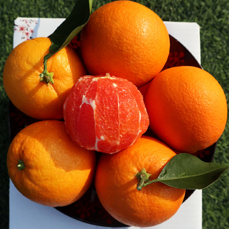 果迎鲜橙子 新鲜水果 血橙 湖北秭归橙 红血橙 酸甜 5斤60-65mm