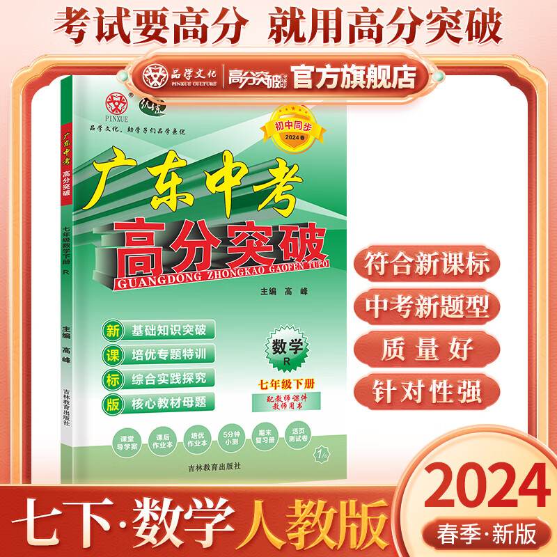 2024春广东中考高分突破七年级数学下册人教版七年级下必刷题初中同步训练中考同步练习册初一基础知识复习七年级下册数学 七年级下册数学人教版