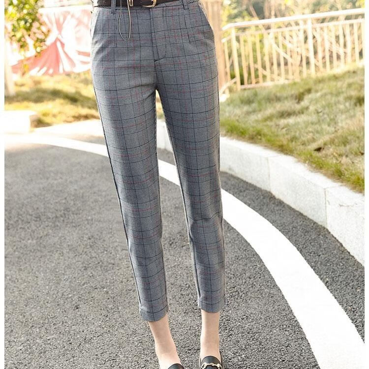 浔菲裤子女烟管裤春秋款2024春夏新款韩版宽松九分小脚休闲裤英伦风格