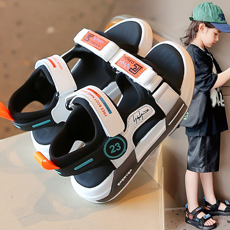 男童凉鞋2024年夏季新款夏季真皮韩版潮流儿童凉拖中大童男孩沙滩