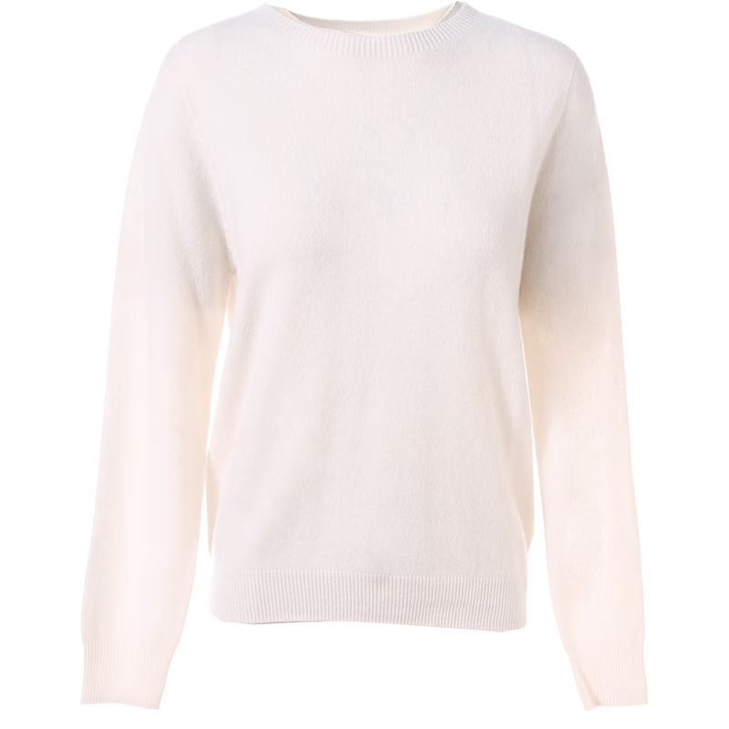 百图betu女装秋季新款毛针织衫圆领纯羊毛针织衫打底衫女2409T17 浅杏色 M