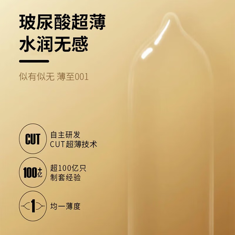Q点 超薄避孕套女专用 女 戴001裸感安全套0.01mm玻尿酸男专用套套 成人计生用品 【肤感001】二盒24只装