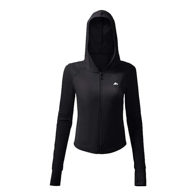 美力城【明星同款】防晒衣女防紫外线修身冰丝凉感原纱透气夏季防晒162 【修身款】耀岩黑 偏小一码 L (50-55kg)