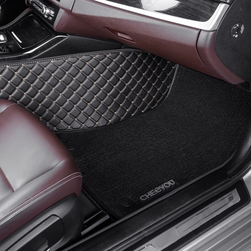 车丽友 专用于深蓝SL03深蓝S07 G318 深蓝L07深蓝S05皮革全软包汽车脚垫 【豪华皮革软包】黑色米线+耐磨黑色雪妮丝 深蓝专用 联系客服备注车型+年款