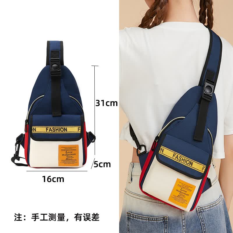 靠森胸包女运动潮腰包时尚手机包女式胸前包休闲斜挎包个性小包 宝蓝