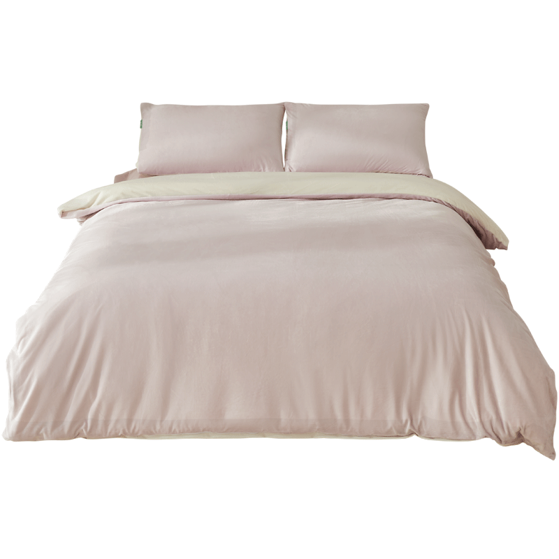 一默四件套床笠款奶油风家纺被套枕套亲肤宝宝绒可裸睡加厚保暖四件套 山间暮色 床笠款 （被套200*230cm） 床笠1.8*2m