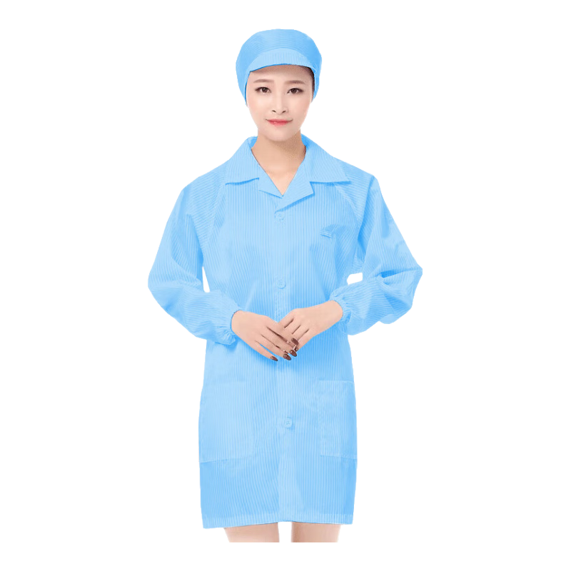 百舸 防靜電服潔凈室無(wú)塵服長(zhǎng)款工作服男女防塵大褂車間電子廠防護(hù)服 藍(lán)色 2XL
