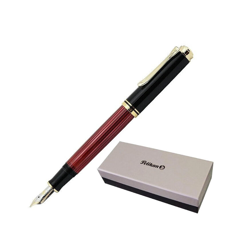 Pelikan 百利金 钢笔 M600 红色条纹 EF尖 礼盒装