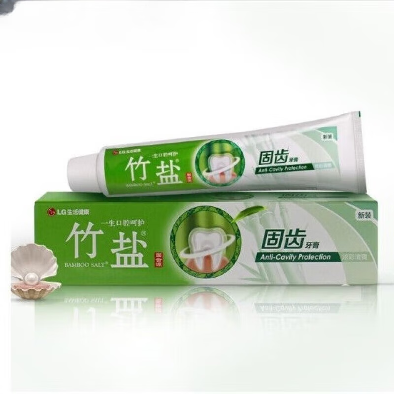 竹盐LG牙膏+固齿源固齿牙膏115g+坚固牙齿+龋齿+清新口气 竹盐牙膏固齿源2支