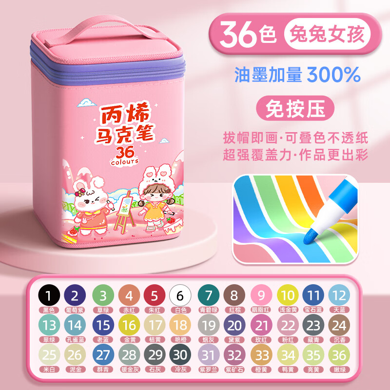 ��ϩ���˱�36ɫˮ�ʱ�24ɫ��ϩ�ʻ����ʲ�ɫ��48ɫ��ˮ�Բʱʹ�����ɫ�����϶�ͯѧ���ľ�ѧϰ��Ʒ 36ɫ/����Ů��