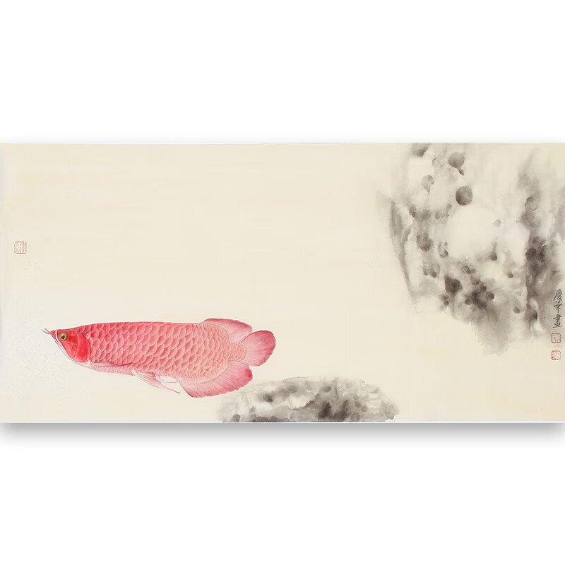 孙庆华《鱼》名家纯手绘国画客厅装饰画沙发水墨画字画书画中国画花鸟