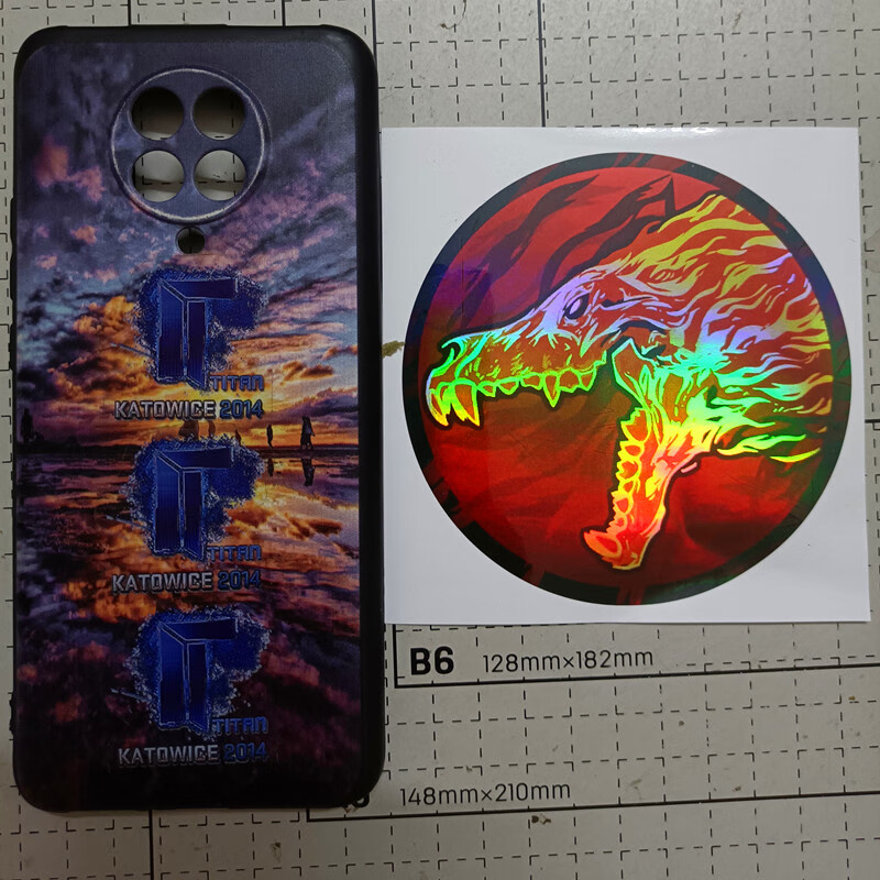 山头林村全息csgo贴纸 csgo周边游戏实物贴纸印花全息泰坦皇冠10cm