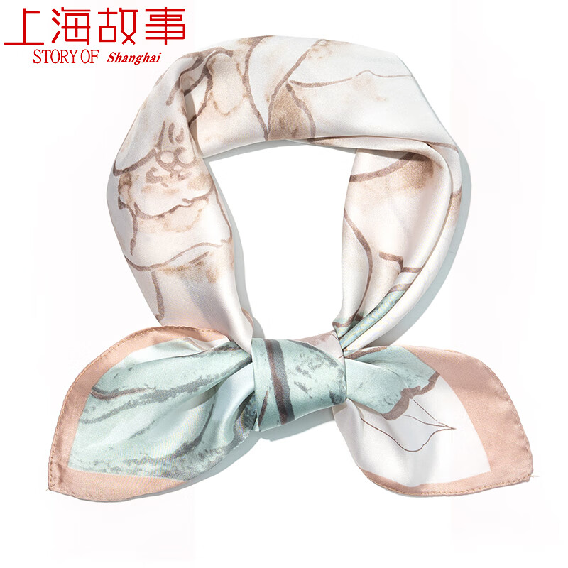 上海故事中方巾丝巾女士2024秋季新款70cm时尚中方巾送长辈妈妈生日礼物 春醉茶花 淡粉 70*70cm