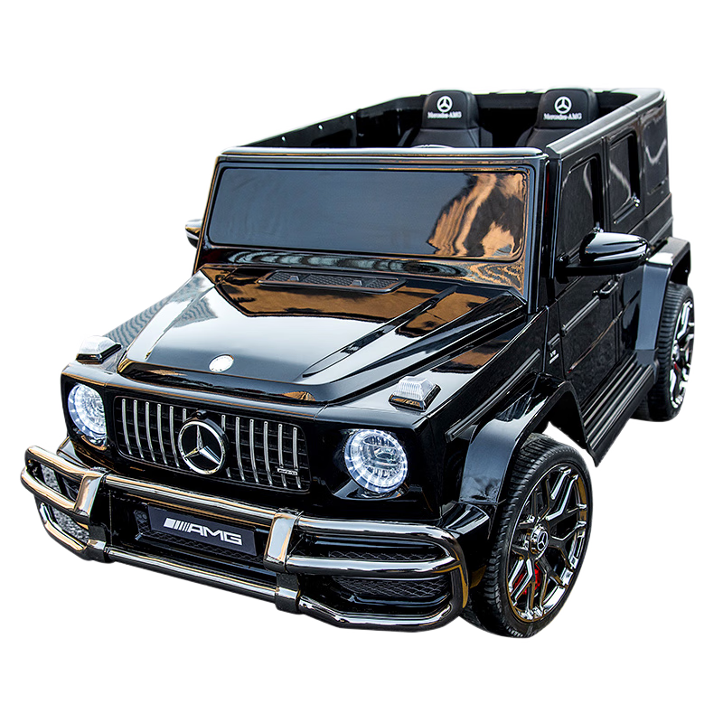 酷太陽奔馳大g雙座兒童電動(dòng)越野車四輪可坐雙人小孩寶寶四驅(qū)遙控玩具車 24V烤漆黑+24V大電瓶+無搖擺+軟輪+烤漆配置