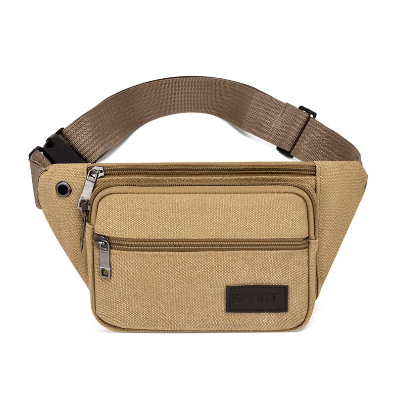 酷奇袋鼠 kq加厚耐磨帆布腰包男士工地干活斜挎手机包大容量多隔层