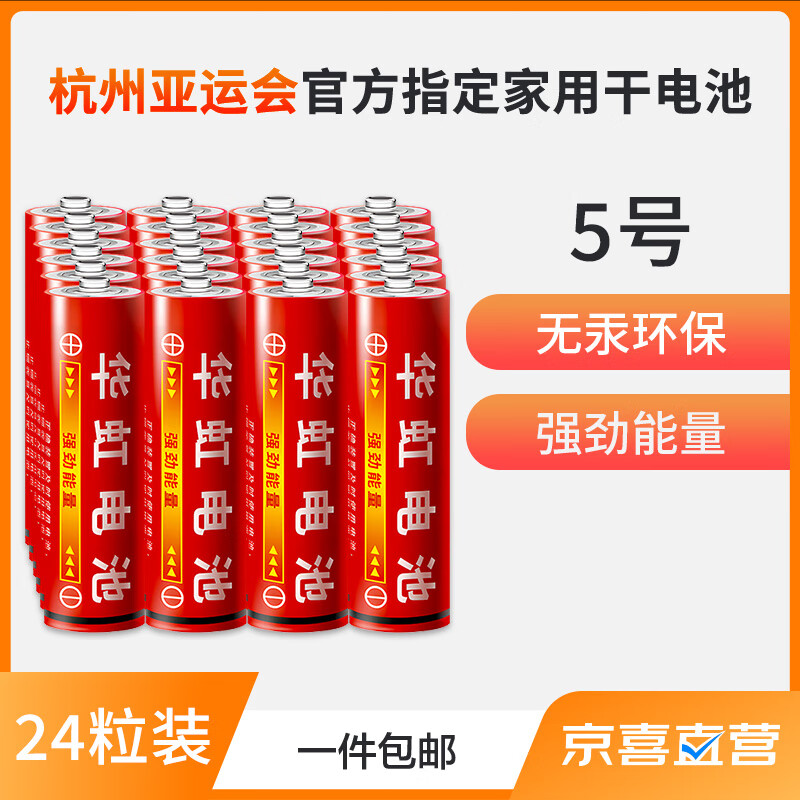 华虹（HUAHONG）5号电池五号碳性干电池适用于耳温枪/血压计/血糖仪/鼠标等5号/AA/R6P 24粒