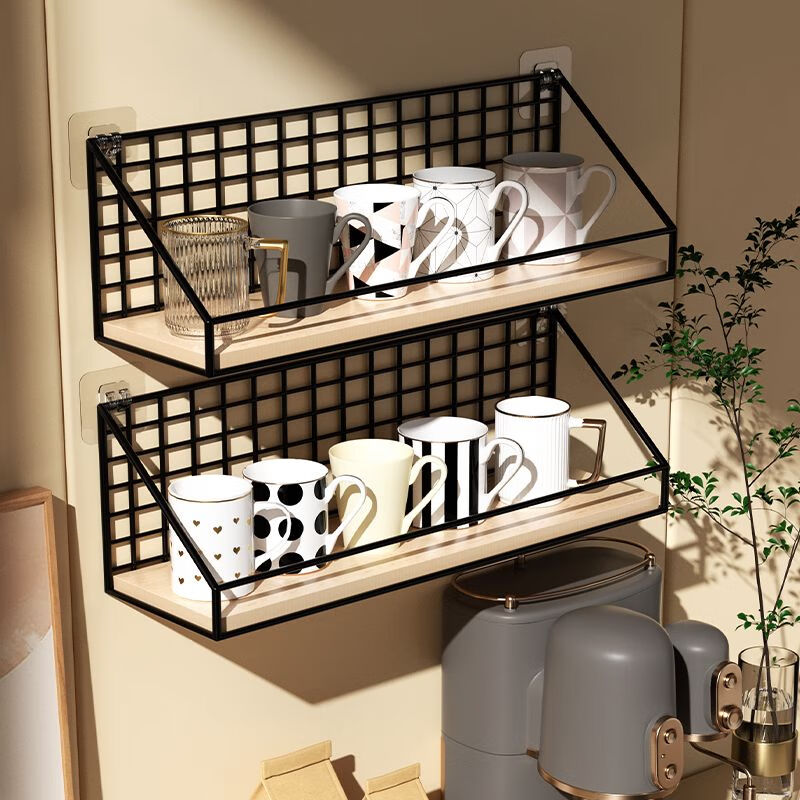 沐晓水杯架挂墙壁挂式厨房墙上厨房置物架粘贴式免打孔酒杯茶杯子收纳