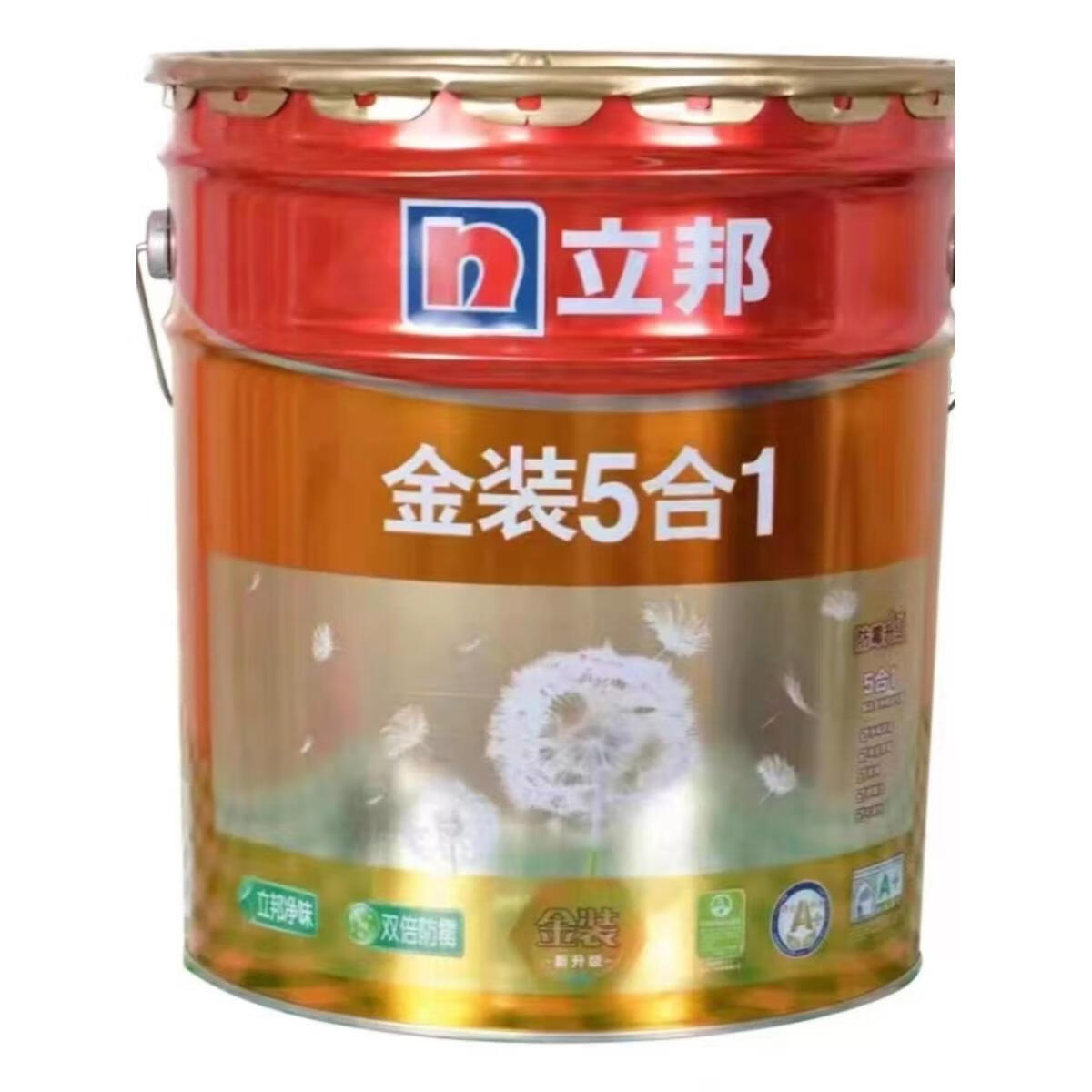 立邦净味金装五合一乳胶漆室内墙面防霉抗碱耐擦环保油漆面漆18l 高金