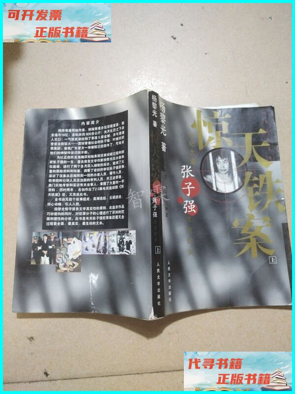 惊天铁案 上【书脊受损】【内有泛黄】 人民文学出版社二手书