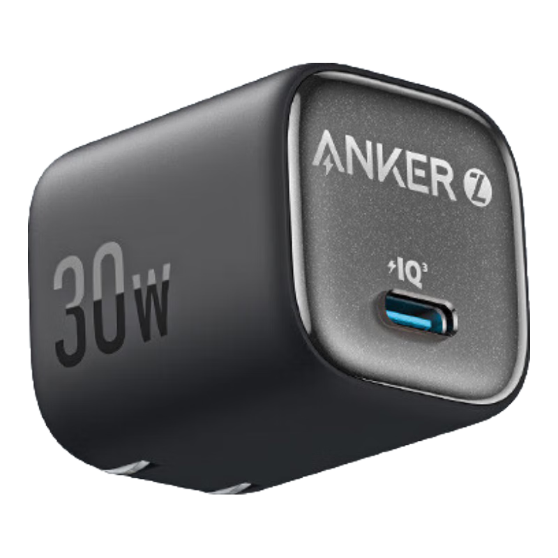 ANKER安克30W冰點(diǎn)充 蘋(píng)果17充電器type-c快充pd氮化鎵適用iPhone16promax15/14apple手機iPad插頭 黑