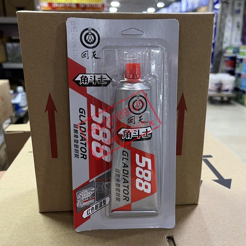 回天角斗士588硅酮免垫片密封胶汽车密封胶 回天588红胶 85克 单只不