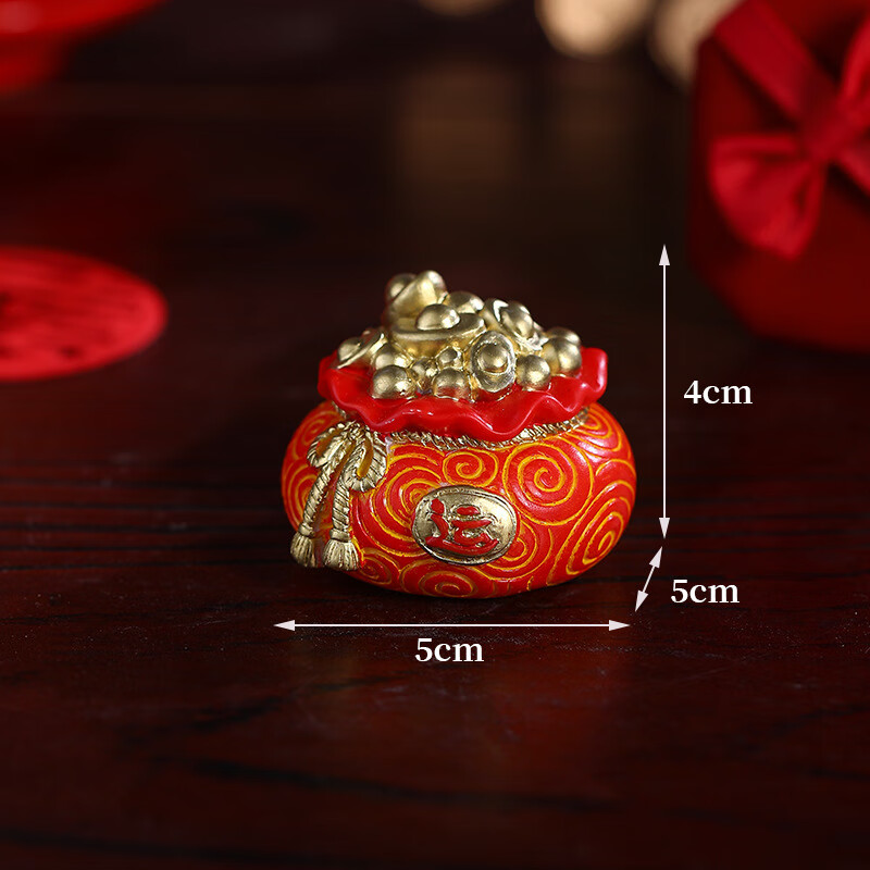 映棠五福财神客厅入门玄关招财猫摆件开业装饰工艺品乔迁之喜搬家礼物 五福财神+如意展架+好运钱袋