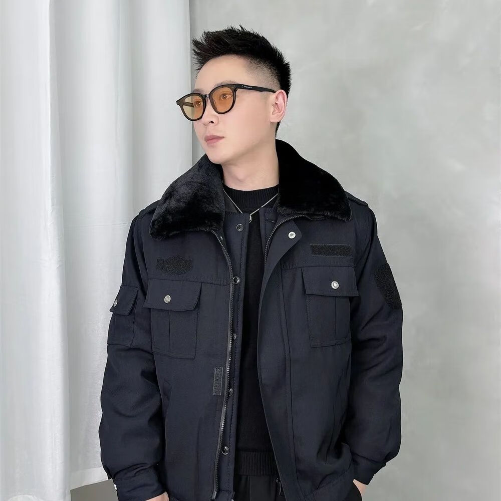 翘心矮个子冬季加棉加厚休闲夹克男冬季小伙保安新款两件套热熔保暖棉