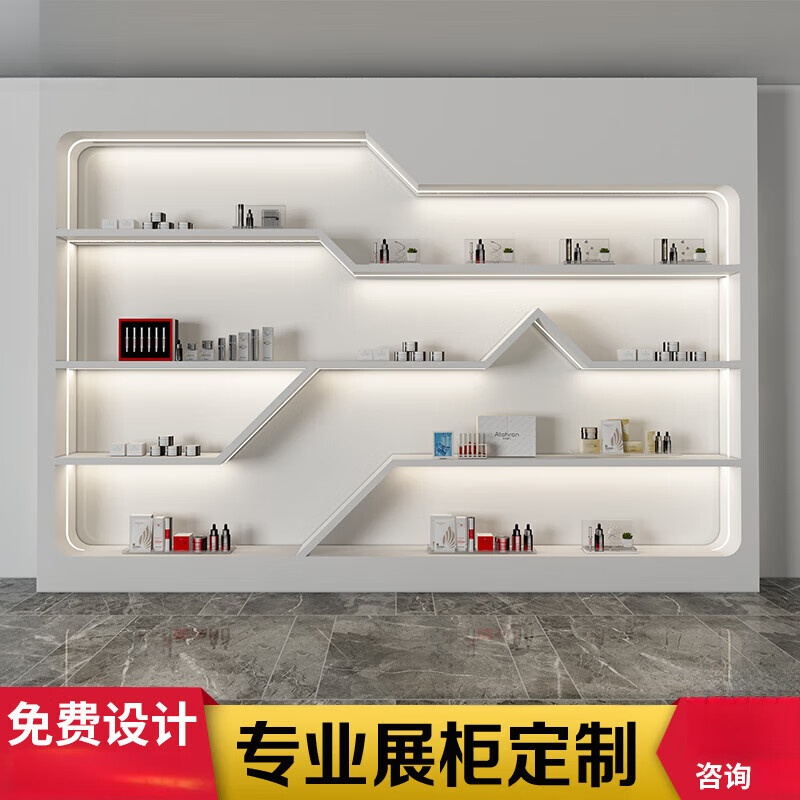 柜荣誉证书展示架奖杯奖牌化妆品展示柜美容院柜子直播间 效果图设计