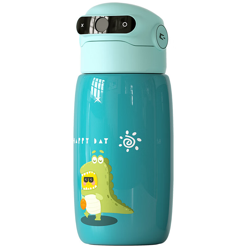 指纹保温杯儿童大容量高科技智能水杯316防烫吸管学生卡通杯可爱