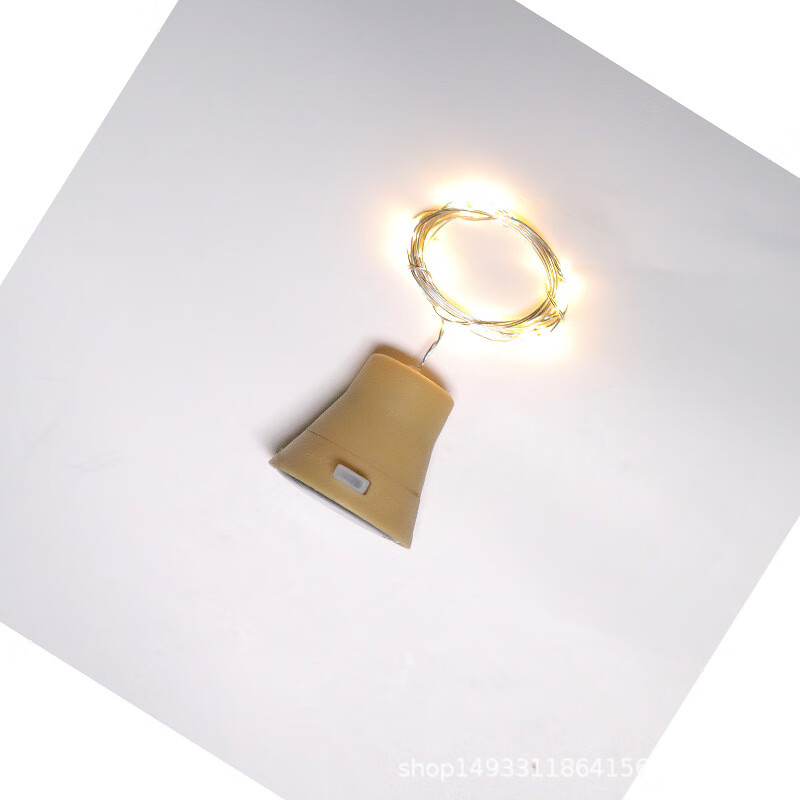 【优选】led太阳能瓶塞铜线灯串1米10灯酒瓶塞灯串 暖白（1条装） 1米10灯