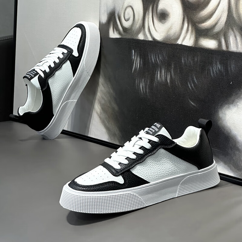 geeck男鞋秋季款2024新款低帮滑板鞋百搭运动休闲鞋子男潮鞋透气白鞋