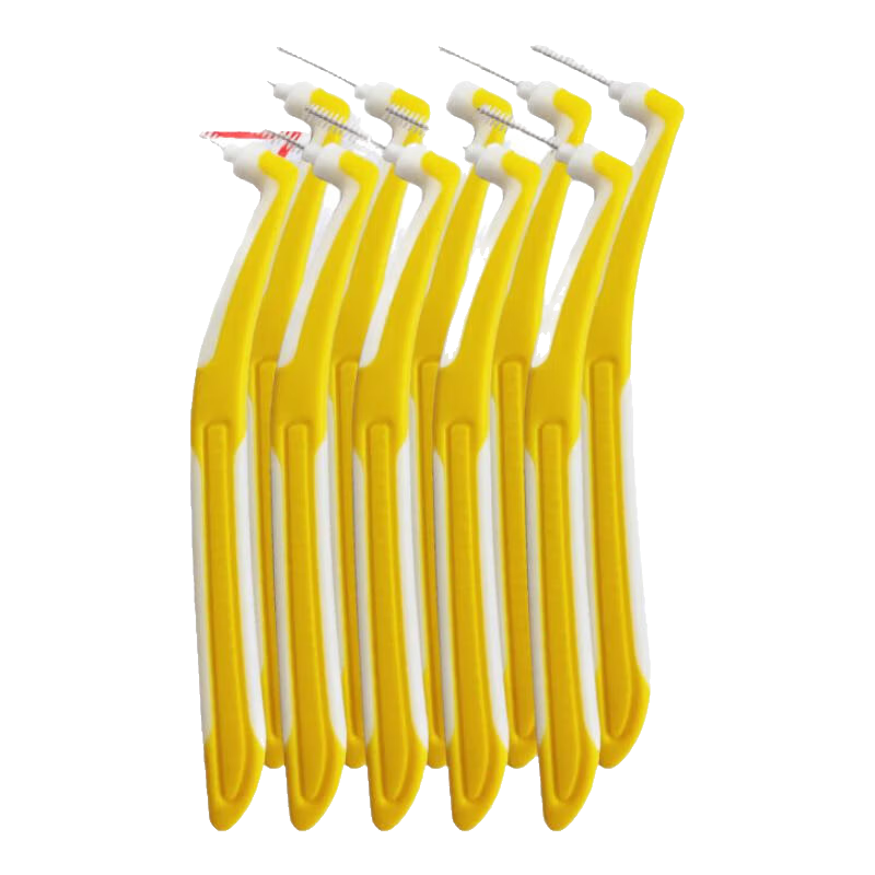 雅克菱牙縫刷L型10支0.7mm進(jìn)口鋼絲牙間刷齒間隙刷弓正畸齲齒異味 L型10支裝（0.7mm）綠色