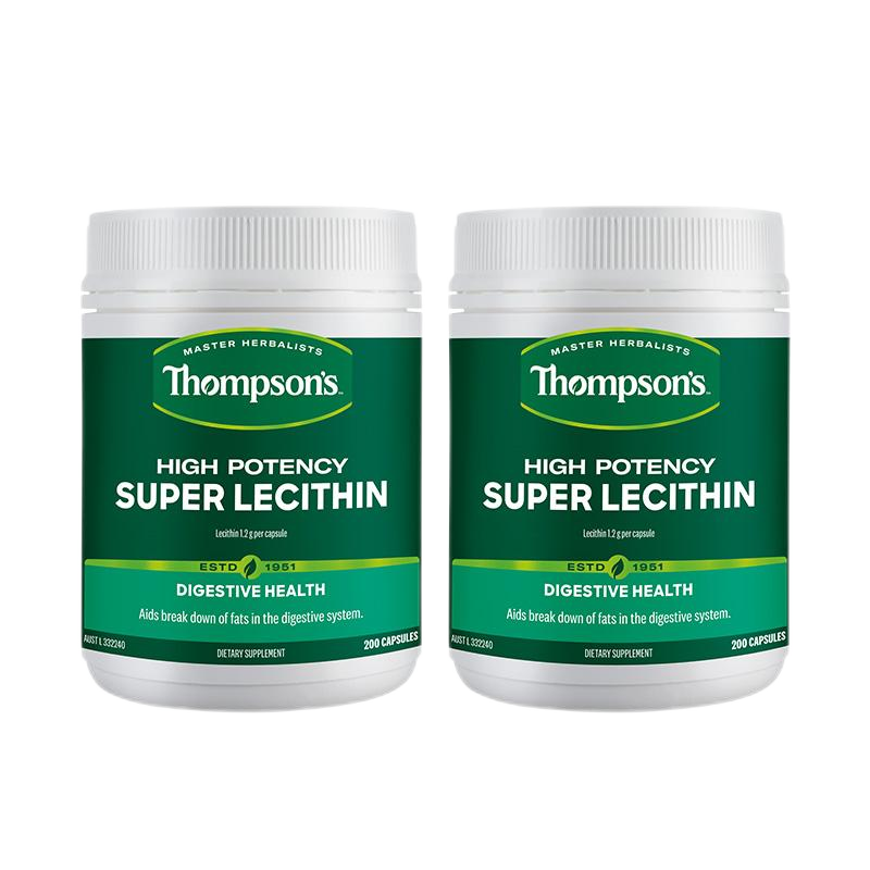 湯普森（Thompson's）大豆卵磷脂軟磷脂膠囊1200mg/200粒* 2瓶 呵護肝臟支持心腦健康